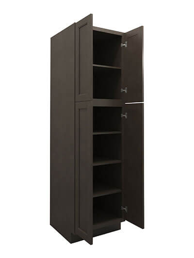 TS-WP2490B: Townsquare Grey 24″ 4 Door Pantry Cabinet