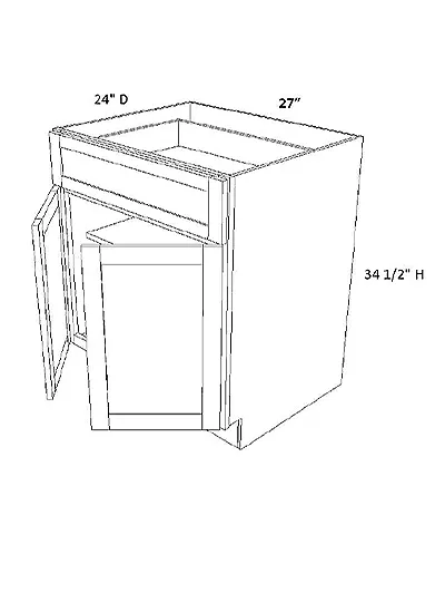 Unfinished Shaker Base Cabinet B27