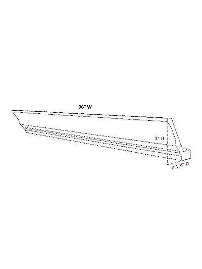 Unfinished Shaker Crown Molding W96″ x H3″ x D4.5″