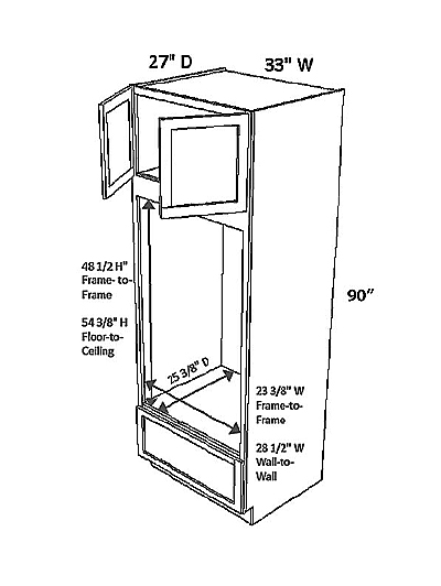 Unfinished Shaker Oven Pantry Ovd339027