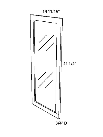 Unfinished Shaker Wall Cabinet Glass Door W15″ x H42″