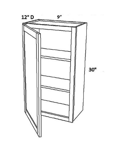 Unfinished Shaker Wall Cabinet W09″ x H30″