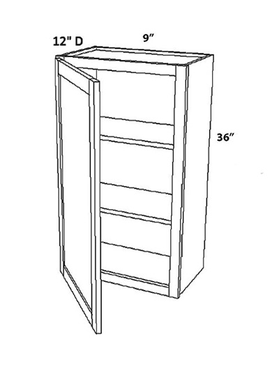 Unfinished Shaker Wall Cabinet W0936