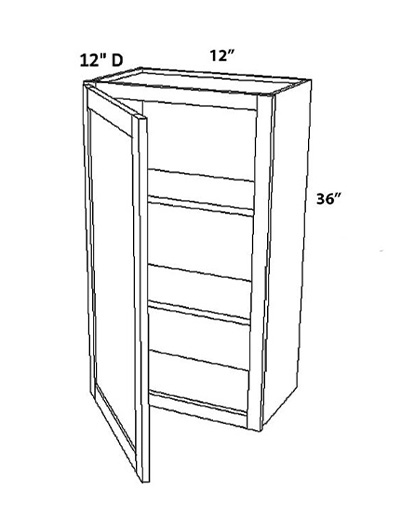 Unfinished Shaker Wall Cabinet W1236