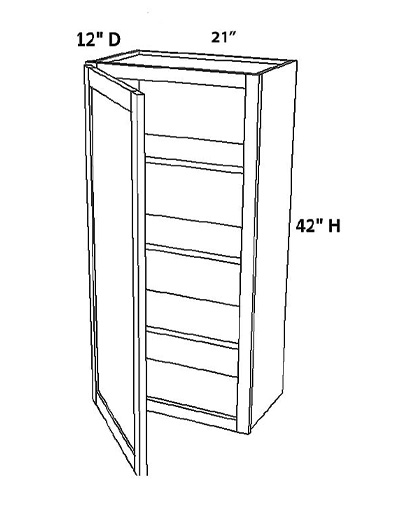 Unfinished Shaker Wall Cabinet W21″ x H42″