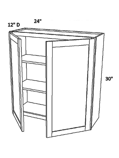 Unfinished Shaker Wall Cabinet W2430