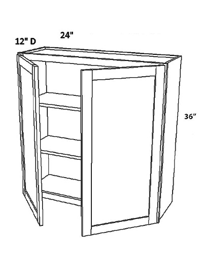 Unfinished Shaker Wall Cabinet W24″ x H36″