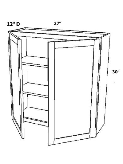 Unfinished Shaker Wall Cabinet W2730