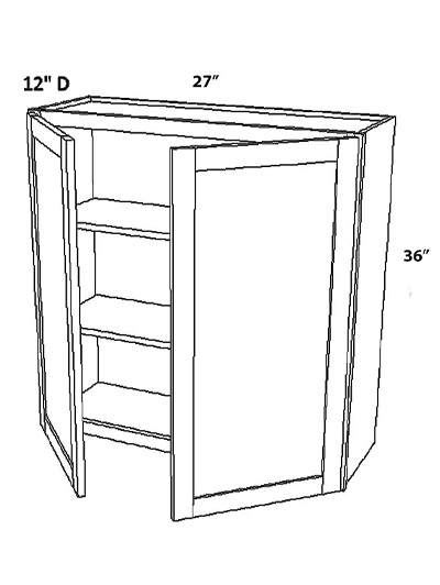 Unfinished Shaker Wall Cabinet W2736