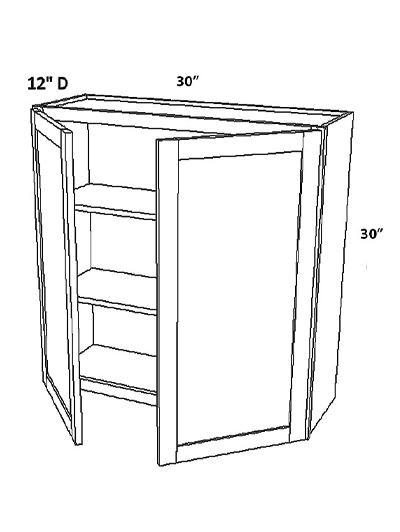 Unfinished Shaker Wall Cabinet W30″ x H30″