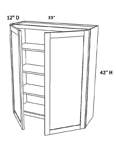 Unfinished Shaker Wall Cabinet W3342