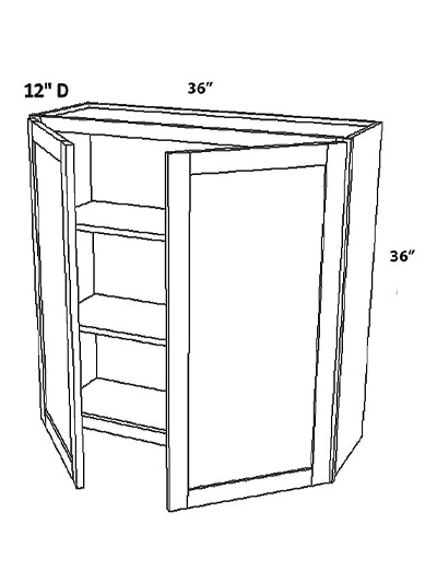 Unfinished Shaker Wall Cabinet W36″ x H36″