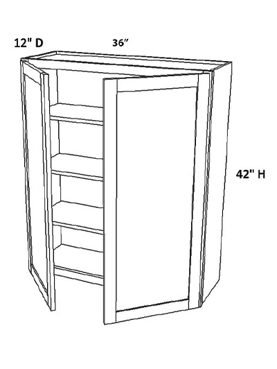 Unfinished Shaker Wall Cabinet W36″ x H42″