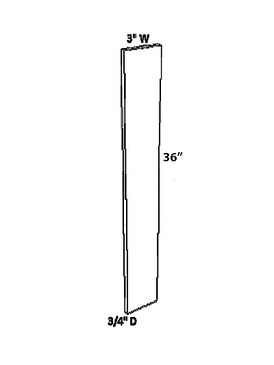Unfinished Shaker Wall Filler W3″ x H36″ x D0.375″