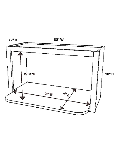 Unfinished Shaker Wall Microwave Cabinet W30″ x H18″