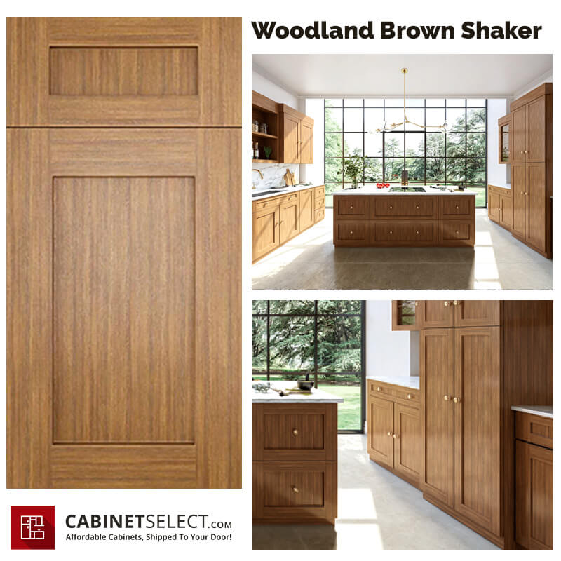 Woodland Brown Shaker Cabinet Line | CabinetSelect.com