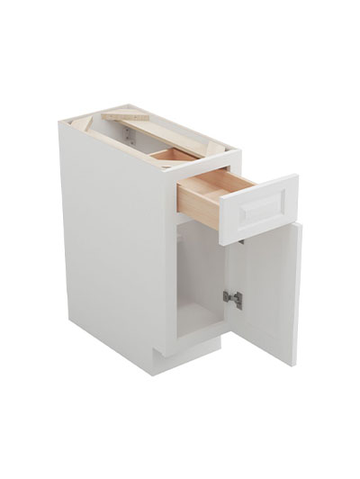 GW-B12: Gramercy White 12″ 1 Drawer 1 Door Base Cabinet