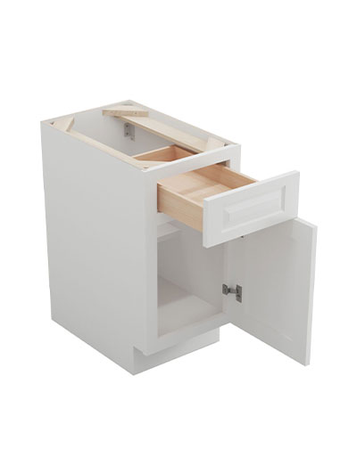 GW-B15: Gramercy White 15″ 1 Drawer 1 Door Base Cabinet