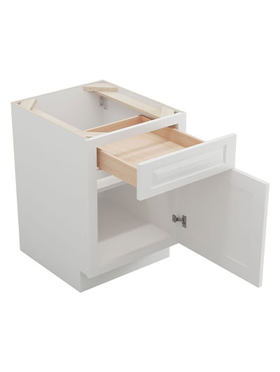 GW-B21: Gramercy White 21″ 1 Drawer 1 Door Base Cabinet