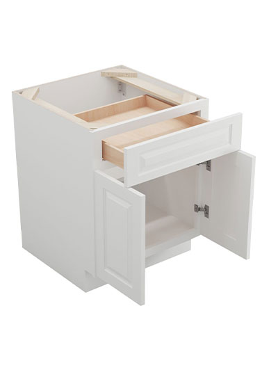 GW-B24B: Gramercy White 24″ 1 Drawer 2 Door Base Cabinet