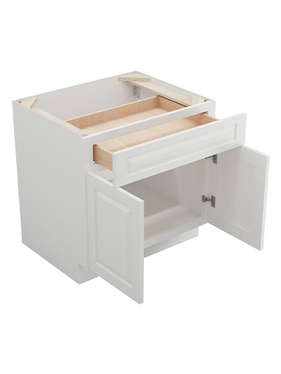 GW-B30B: Gramercy White 30″ 1 Drawer 2 Door Base Cabinet