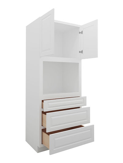 GW-OC3390B: Gramercy White 33″ 3 Drawer 2 Door Oven Cabinet