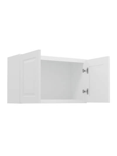 GW-W3018B: Gramercy White 30″ Double Door Bridge Wall Cabinet