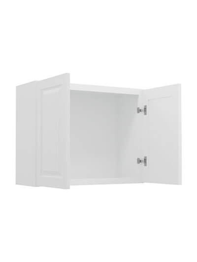 GW-W3024B: Gramercy White 30″ Double Door Bridge Wall Cabinet