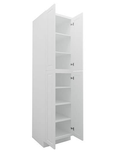 GW-WP2496B: Gramercy White 24″ 4 Door Pantry Cabinet