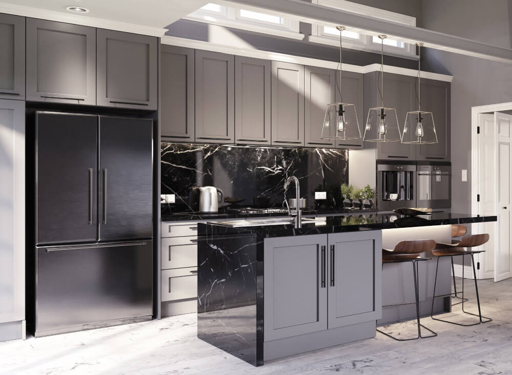 Shaker Grey Modern Kitchen Cabinets | Kitchen Design Inspiration | Cabinetselect.com