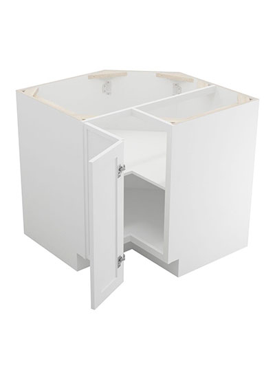 PW-LS3612S: Petit White Shaker 36″ Easy Reach Corner Cabinet