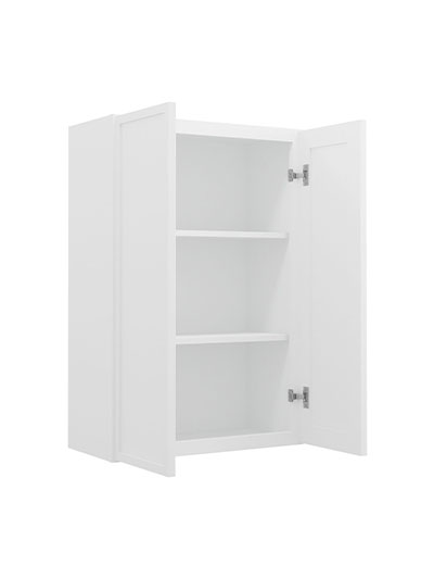 PW-W2736B: Petit White Shaker 27″ Double Door Wall Cabinet