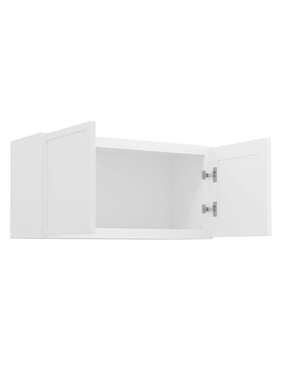 PW-W3015B: Petit White Shaker 30″ Double Door Bridge Wall Cabinet