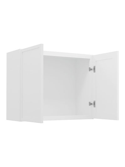 PW-W3024B: Petit White Shaker 30″ Double Door Bridge Wall Cabinet