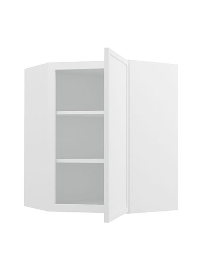 PW-WDC2430: Petit White Shaker 24″ Diagonal Corner Wall Cabinet