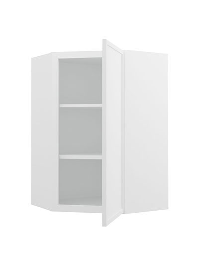 PW-WDC2436: Petit White Shaker 24″ Diagonal Corner Wall Cabinet