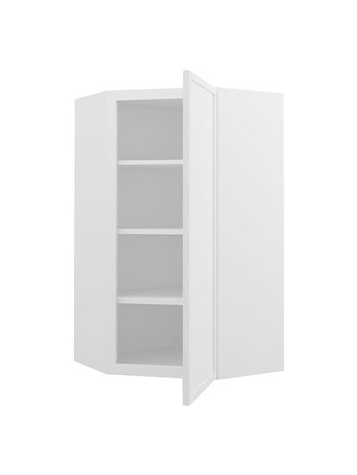 PW-WDC2442: Petit White Shaker 24″ Diagonal Corner Wall Cabinet