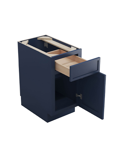 PD-B15: Petit Blue Shaker 15″ 1 Drawer 1 Door Base Cabinet