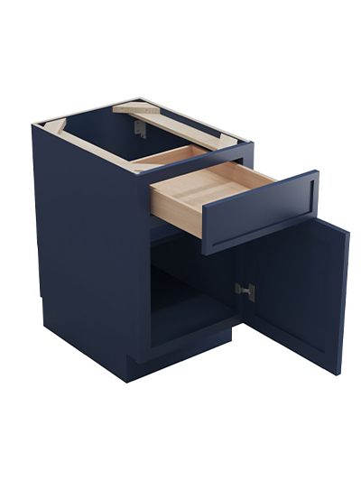 PD-B18: Petit Blue Shaker 18″ 1 Drawer 1 Door Base Cabinet