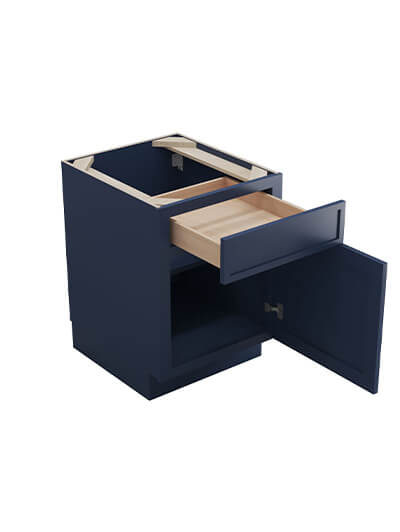PD-B21: Petit Blue Shaker 21″ 1 Drawer 1 Door Base Cabinet