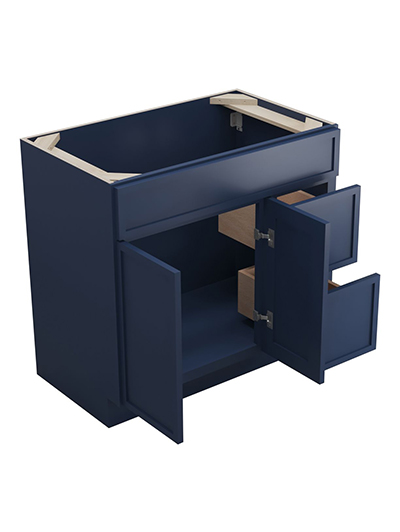 PD-S3621BDR-34-1/2″: Petit Blue Shaker 36″ Right drawers (2) Vanity