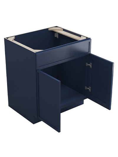 PD-SB30B: Petit Blue Shaker 30″ 2 Door Sink Base Cabinet