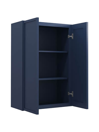 PD-W2736B: Petit Blue Shaker 27″ Double Door Wall Cabinet