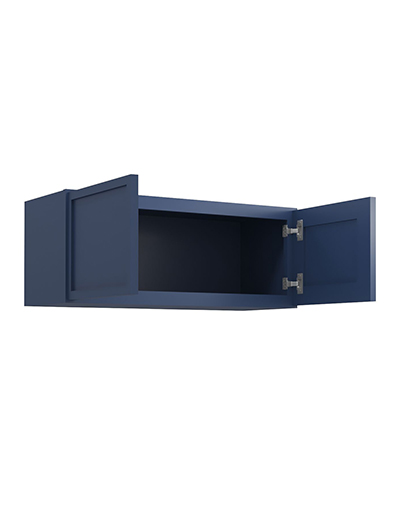 PD-W3012B: Petit Blue Shaker 30″ Double Door Bridge Wall Cabinet
