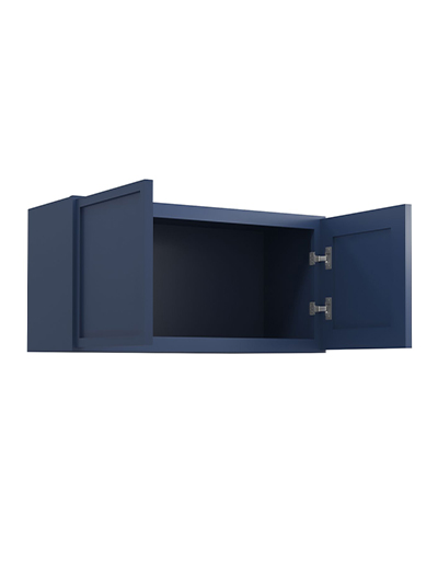PD-W3015B: Petit Blue Shaker 30″ Double Door Bridge Wall Cabinet