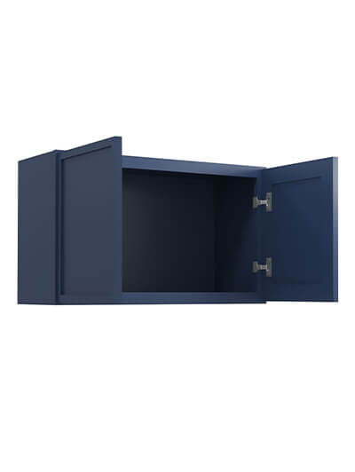 PD-W3018B: Petit Blue Shaker 30″ Double Door Bridge Wall Cabinet