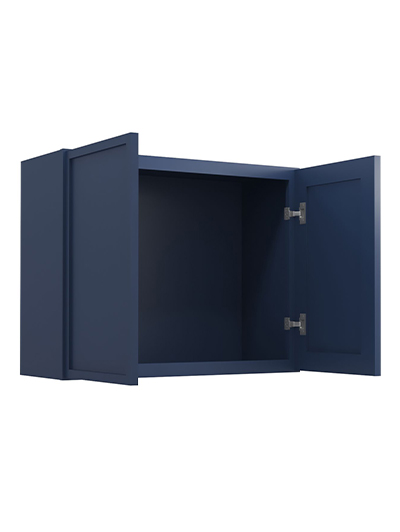 PD-W3024B: Petit Blue Shaker 30″ Double Door Bridge Wall Cabinet
