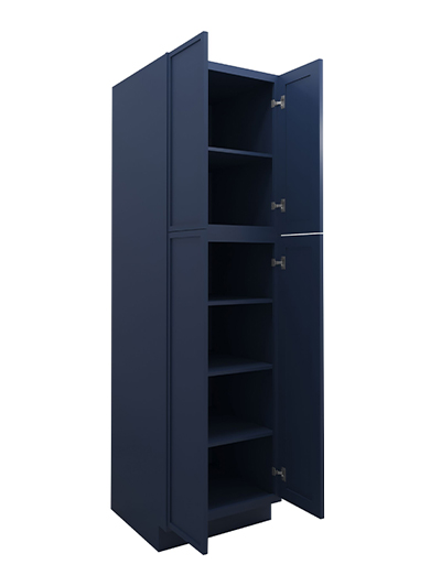 PD-WP2490B: Petit Blue Shaker 24″ 4 Door Pantry Cabinet