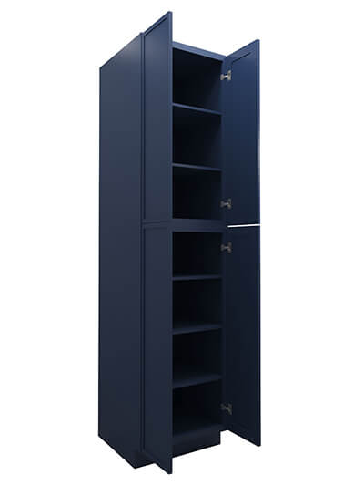PD-WP2496B: Petit Blue Shaker 24″ 4 Door Pantry Cabinet