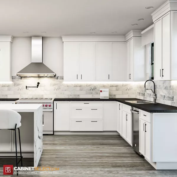 Petit White Shaker Kitchen Cabinet Line Category | CabinetSelect.com